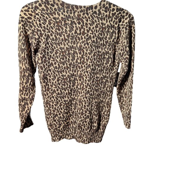 Leopard Print Cardigan Sweater Womens M By Wet Seal Cotton/Polyester - Picture 3 of 3